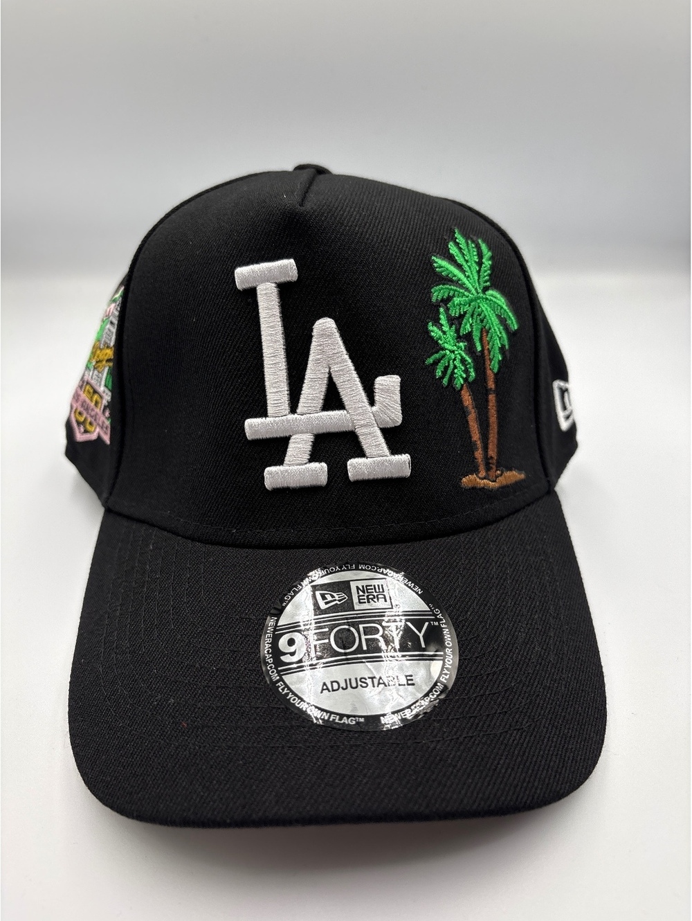 New Era LA Dodgers Black 9FORTY Adjustable Baseball Cap with Palm Tree
